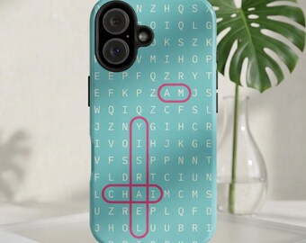 Funda para teléfono Am Yisrael Chai: Sopa de letras con temática judía, judaica moderna.