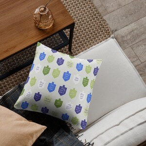 Funny Jewish Hanukkah Pillow: Jewish holiday decor, Festival of Lights, home decor, dreidel art, Jewish hostess gift, unique Hanukah gift