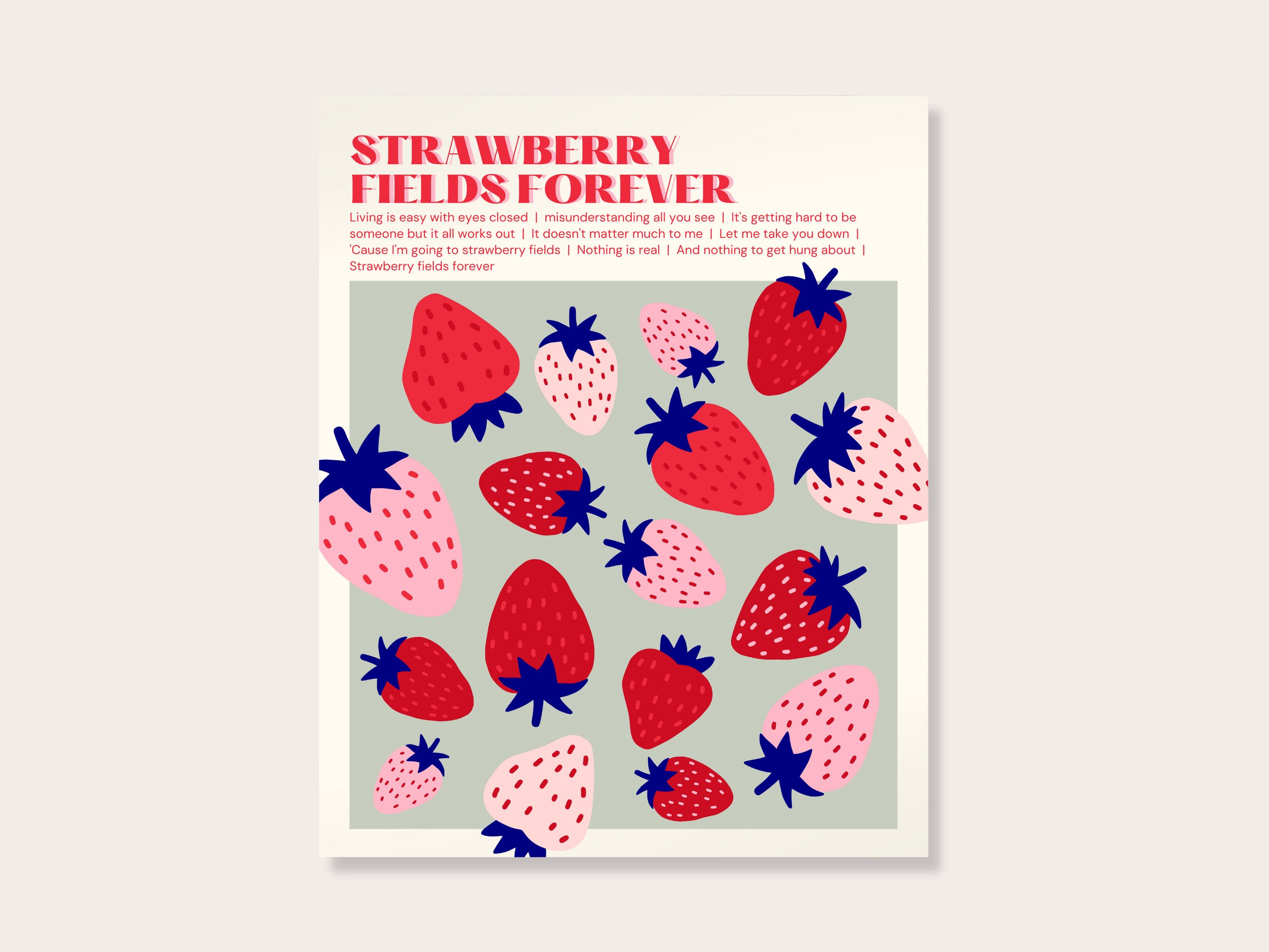 Strawberry Fields Forever Poster | Giclee Print, Beatles Wall Art