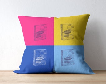 Matza Magic: Pop Art Matza Ball Throw Pillow  |  Faux Suede Square Pillow