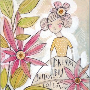 CARTE DE FÉLICITATIONS pour elle, fleurs, possibilité, avenir, remise des diplômes, divorce, espoir, jolie, aquarelle, techniques mixtes, voyage