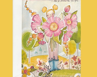 Thankful for you, Greeting Card: blank inside by  Cori Dantini