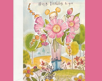 happy birthday  Greeting Card: blank inside by  Cori Dantini