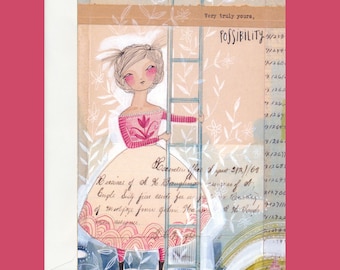 GREETING CARD, possibility,  versatile, encouragement, Graduation, the future, Graduation, Divorce, Hope, artwork by Cori Dantini