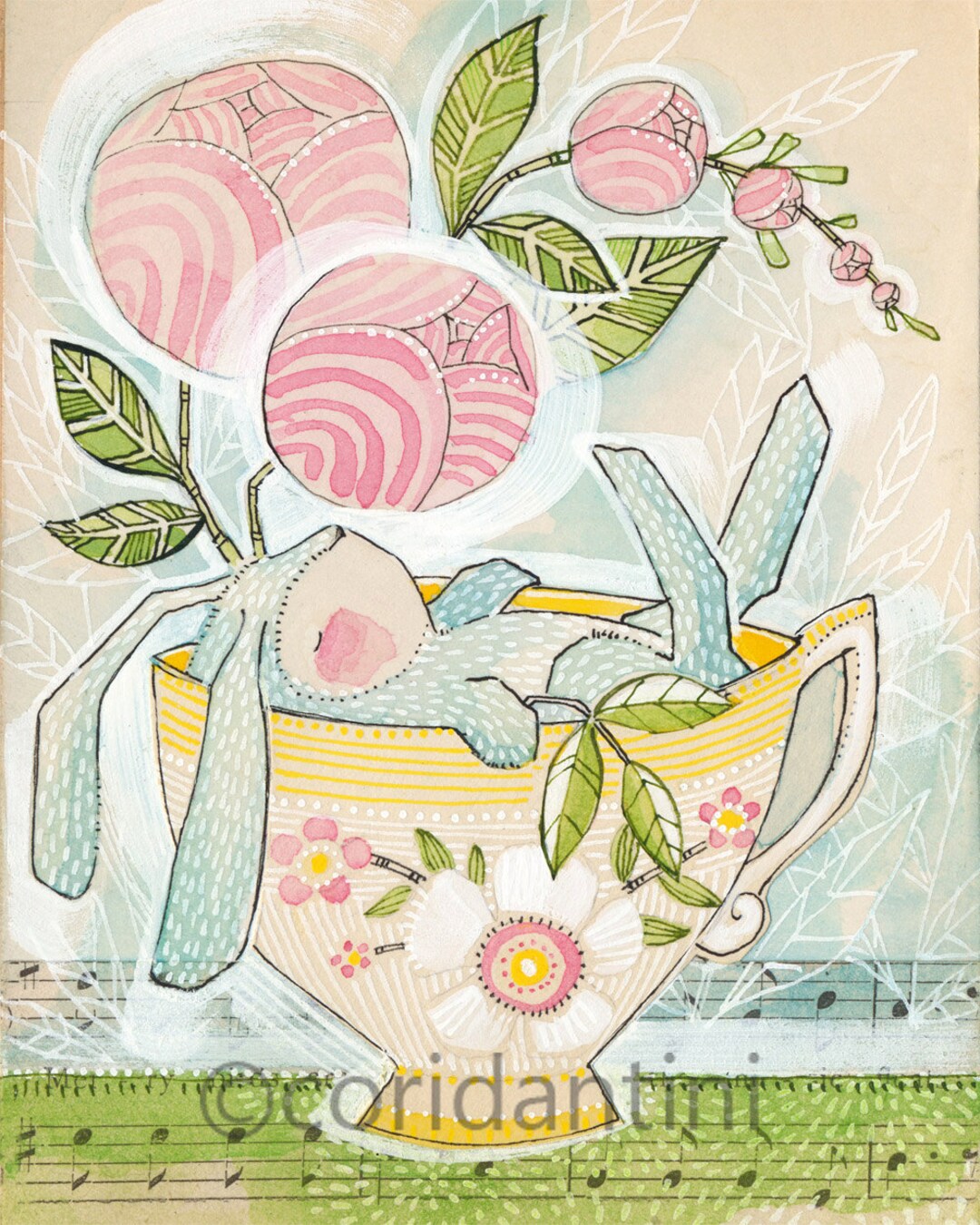 Easter Wall Art Decor Decoration Easter Bunny in a Tea Cup Etsy