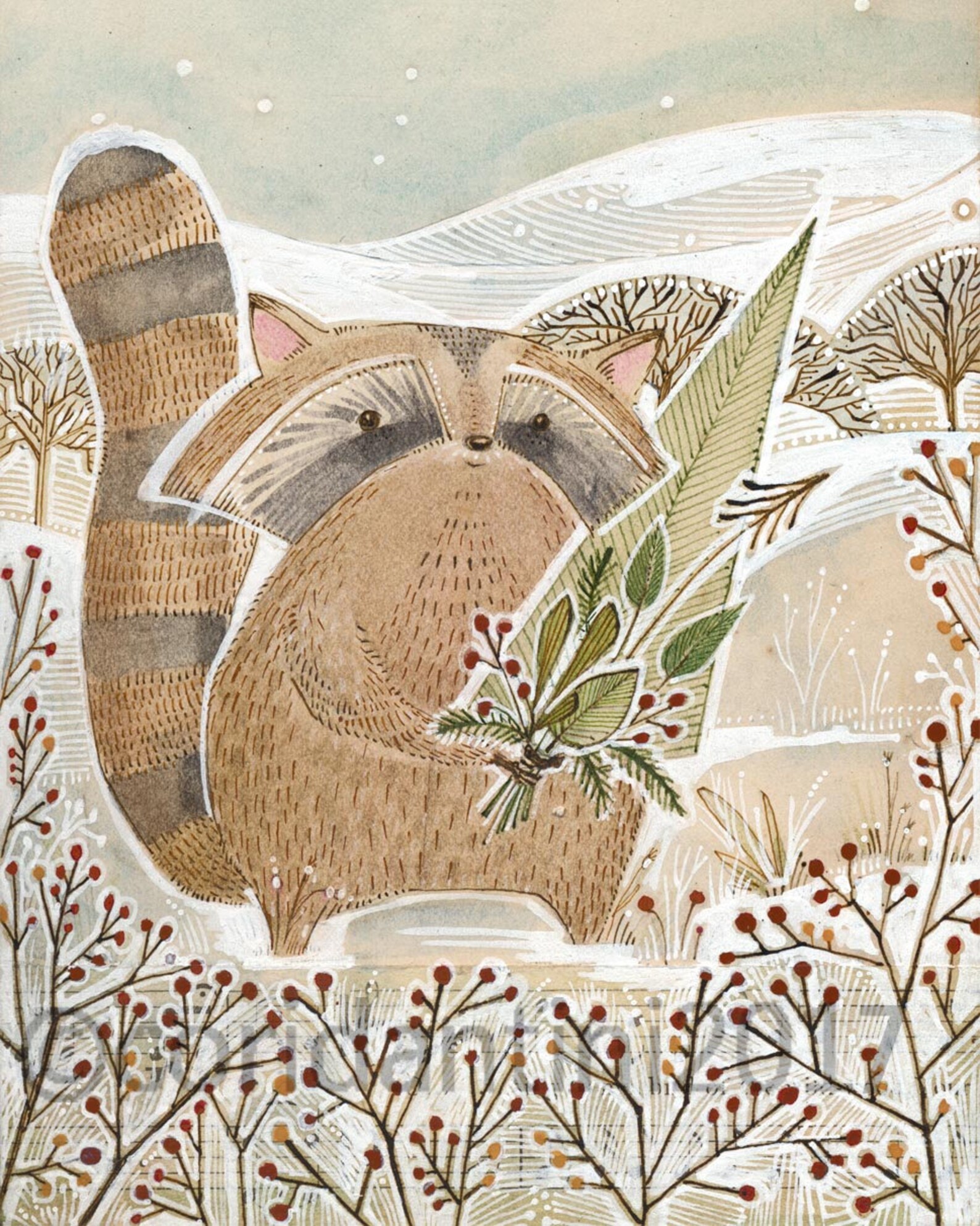 Magical Winter Holiday Art Decor Archival Art | Etsy