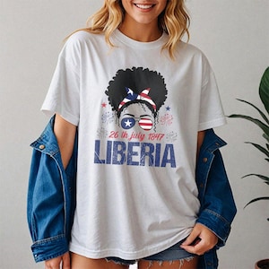 Happy Liberia Independence Day T-Shirt Liberian Flag Pride Tee for Men Women Kids Patriotic African Heritage Celebration Gift