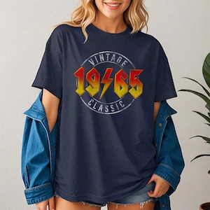 Vintage 1965 Classic Rock Legend 60 Year Old 60th Birthday T-Shirt, Born in 1965 Gift Idea, Rock Style Graphic Tee