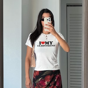 Y2K I Love My Ex-Boyfriend Baby Tee I Heart My Ex-Boyfriend Baby Tee Y2K Streetwear Y2K I  Love My Ex-Boyfriend