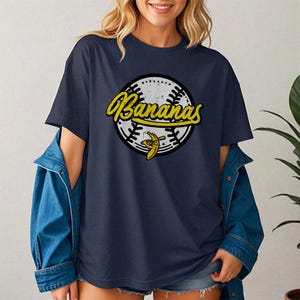 Banana Ball Fruit T-Shirt, Funny Banana Sports Tee, Vintage Base.ball Graphic Shirt for Fans, Players, or Coaches Gift Idea