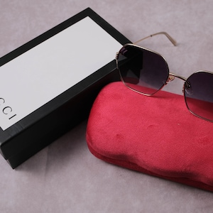 Gucci GG12850 Gold Frame Sunglasses Lunette Brille Y2K Shades