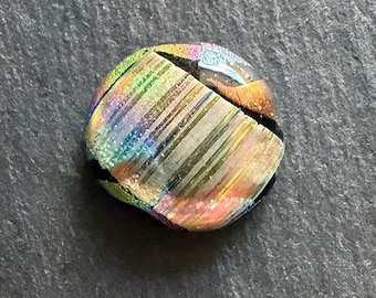 22mm Round Focal Dichroic Glass Cabochon - OOAK Cab 60