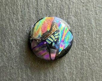 23mm Round Focal Dichroic Glass Cabochon - OOAK Cab 44