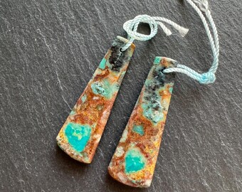 Pair of  Top-Drilled Chrysocolla Earring Beads
