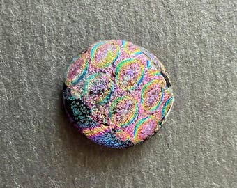 23mm Round Focal Dichroic Glass Cabochon - OOAK Cab 52