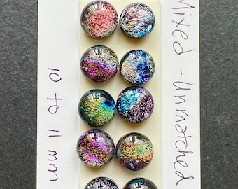 Dichroic Glass Cabs - Lot of Ten Orphan Unmatched - Lot number 67