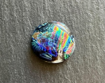 23mm Round Focal Dichroic Glass Cabochon - OOAK Cab 43