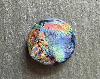 23mm Round Focal Dichroic Glass Cabochon - OOAK Cab 56