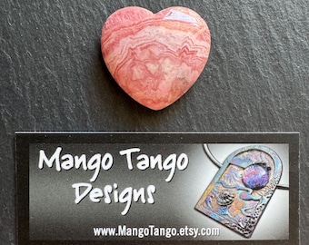 Heart Shaped Pink Rhodochrosite Cabochon