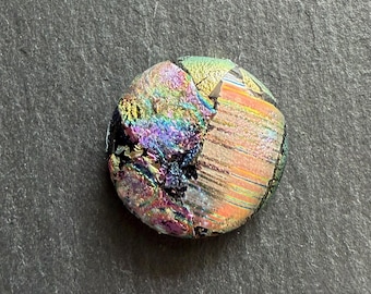 23mm Round Focal Dichroic Glass Cabochon - OOAK Cab 57