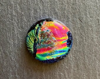 23mm Round Focal Dichroic Glass Cabochon - OOAK Cab 41