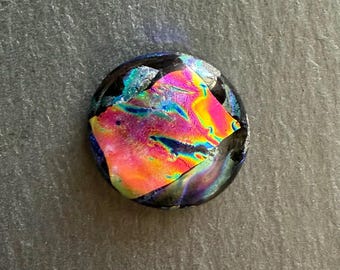 22mm Round Focal Dichroic Glass Cabochon - OOAK Cab 61