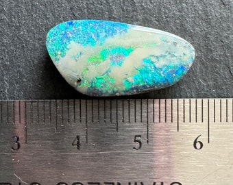 Bright Green Natural Australian Boulder Opal Cabochon