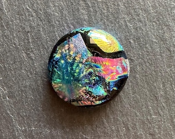 23mm Round Focal Dichroic Glass Cabochon - OOAK Cab 37