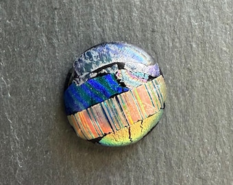 22mm Round Focal Dichroic Glass Cabochon - OOAK Cab 58