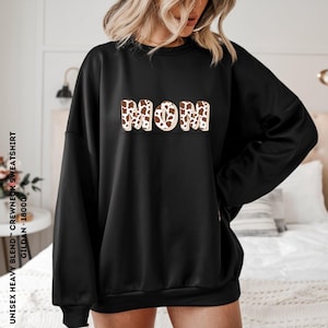 Sudadera con estampado de vaca para mamá, regalo de estilo country, rodeo y western, jersey unisex de cuello redondo, regalo para el Día de la Madre, jersey para amantes de los animales de granja, regalo para mamá