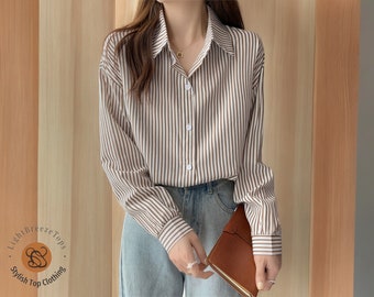 Long Sleeve Tops | Waist Tie Style | Buttoned-Up | Women's Outfit