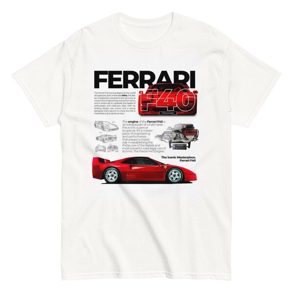 T-shirt graphique Ferrari F40 - Voiture