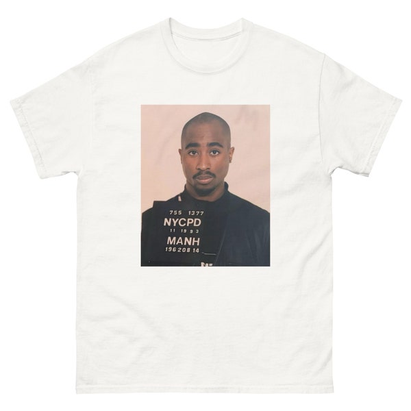 Tupac Mugshot Tee- Vintage Rapper Mugshot Shirt