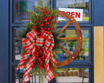 Couronne en bois pour décoration de fenêtre de porte d'entrée