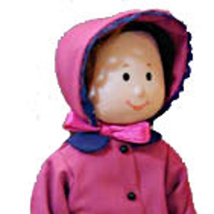 8&quot;  doll clothes sewing pattern for coat, dress & bonnet  PDF 95417