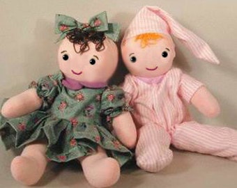 Simple Baby Doll PDF - Easy Doll Pattern - PDF download - cloth doll sewing