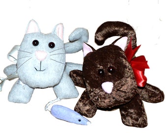Kitty Cat Sewing Pattern - Stuffed Toy Cat - DIY Toy PDF - Cute Kitten Pattern - Kitty Stuffie - epattern