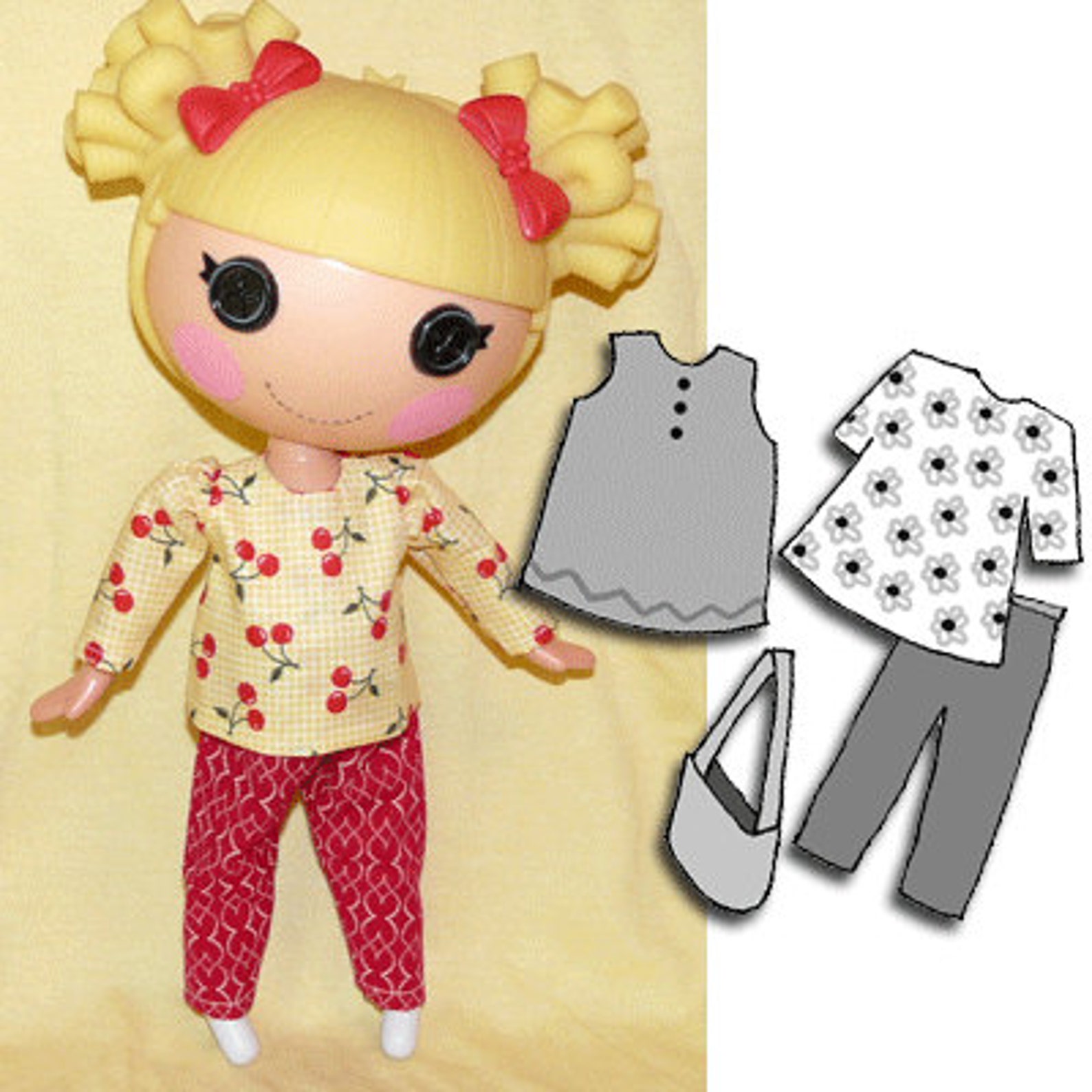 Lalaloopsy Doll Clothes PDF Sewing Patterns Set of 2 Cute Etsy