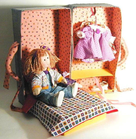 Wardrobe Trunk Pattern Cloth Travel Case for 13 15 Dolls Make a Doll Carrier PDF Etsy UK