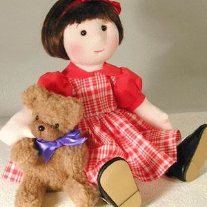 Cloth doll sewing pattern - 14 inch rag doll pattern - Button Jointed Miss Morrissey PDF