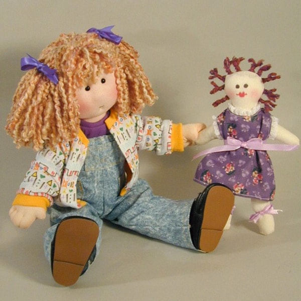 Adorable 14 inch cloth rag doll sewing pattern Tasha plus her wardrobe PDF