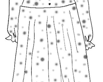 8&quot;  doll clothes sewing pattern for Summer and Winter Pajamas Nightgown PDF 96417