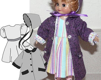 Modello Betsy McCall - Modello di cucito per cuffia da abito - Vestiti per bambole da 8" - PDF 95414