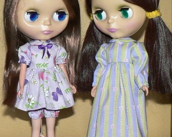Blythe Puppenkleidung Schnittmuster: Mantel, Pyjama, Kleid, Tunika (PDF Download)