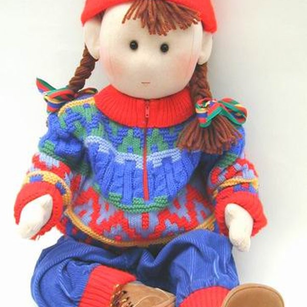 DIY cloth doll - Life size doll pattern - toddler doll sewing PDF - 24 inch life size wears real baby clothes - PDF pattern