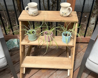 Stepladder Table Plant Stand Plans, Wood Working Plans, DIY wood project build plans, Digital wood working plans for table, DIY Gift for Dad