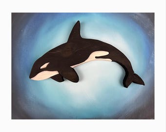 Orca Whale Wood Art Template, DIY Wall Decor Plans (Digital Download)