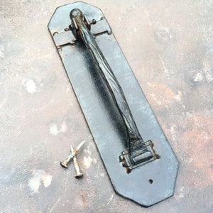Blacksmith Forged Door Knocker - Artisan Steel - Rustic Patina Finish - Barn Castle Home