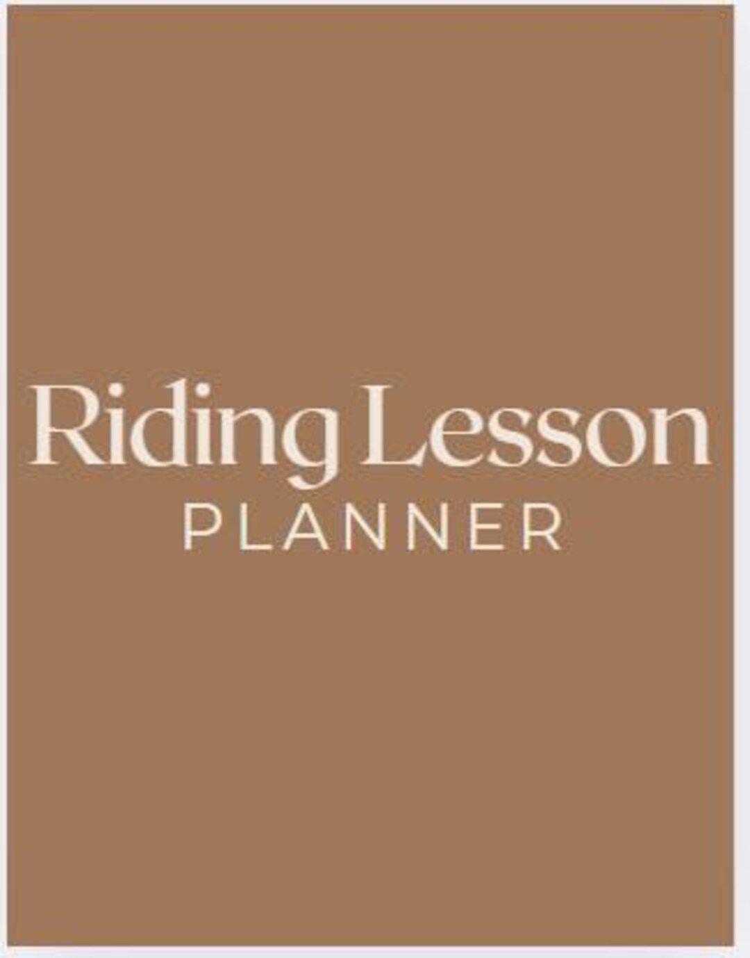 Riding Lesson Planner: Equestrian Journal, Goal Tracker (PDF Download ...