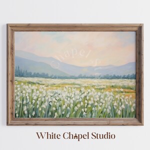 Lily of the Valley Field Painting, White Wildflowers Painting, Lily of the Valley Printable, Farmhouse Wall Art Decor, Spring Wall Art